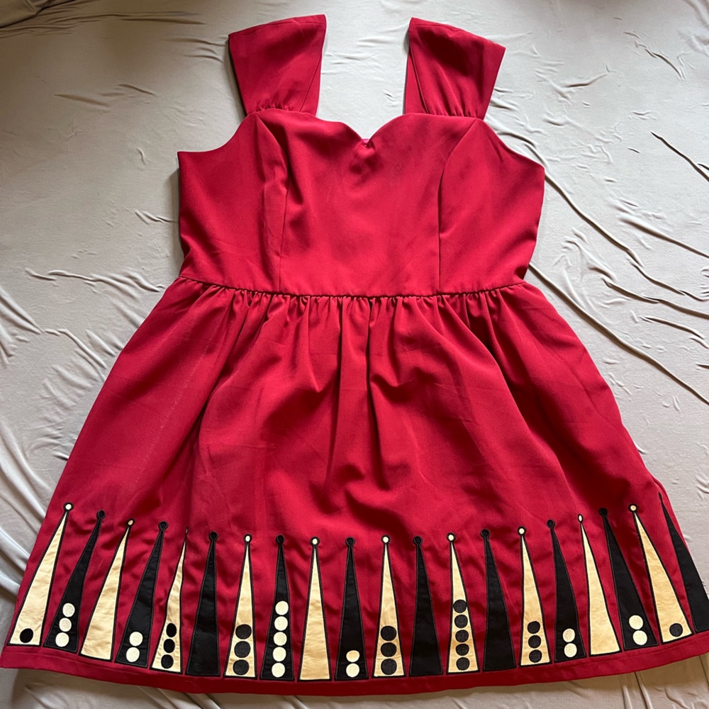 Modcloth Bea & Dot Backgammon dress 2x DAMAGED SEE PICS